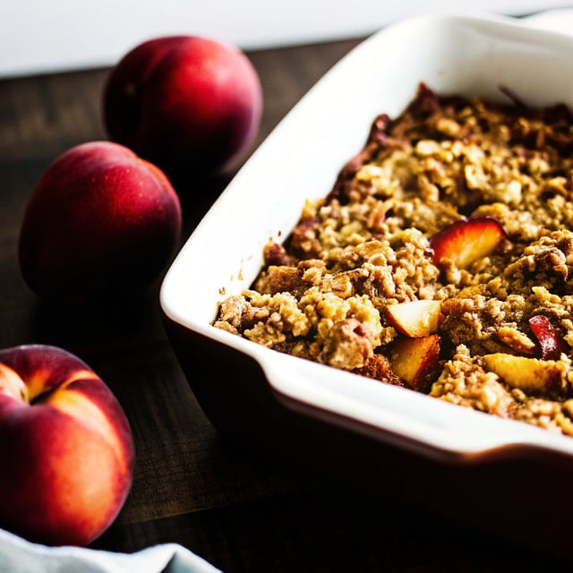 Brown Butter Peach Baked Oatmeal