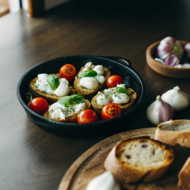 Burrata with Tomatoes & Pesto