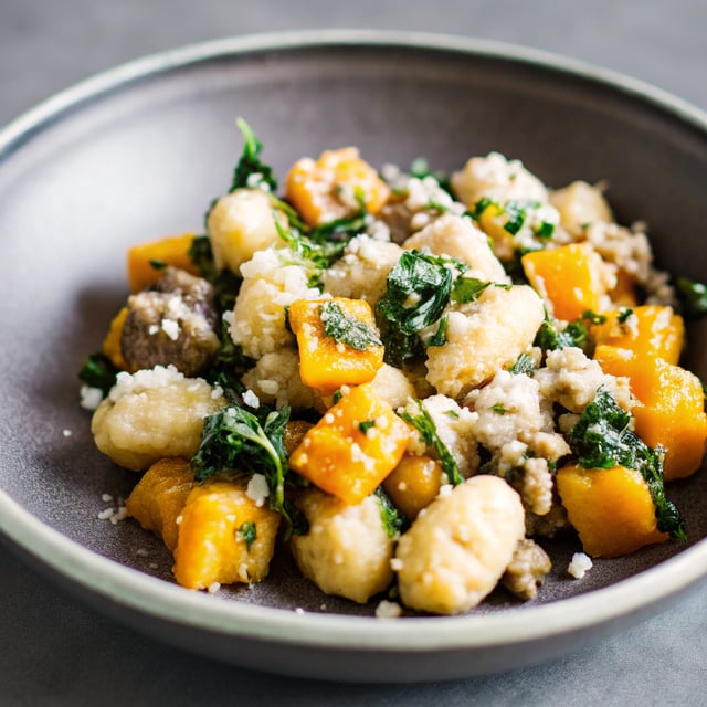 Butternut Squash, Sausage, and Kale Gnocchi