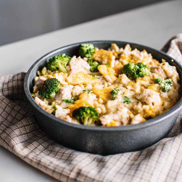 Cheesy Chicken Broccoli Rice Casserole