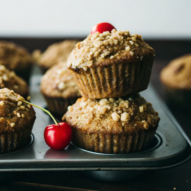 Cherry Almond Streusel Muffins