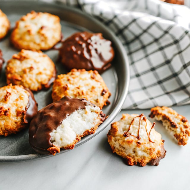 Chocolate Dipped Coconut Cookies