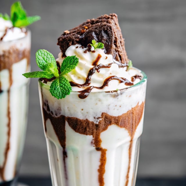 Chocolate Mint Brownie Milkshake