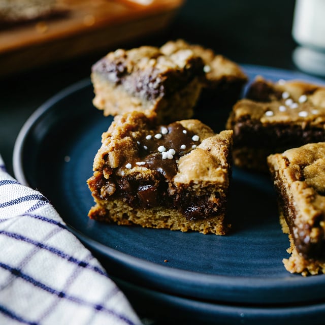 Chocolate Nutella Cookie Bars with Sea Salt