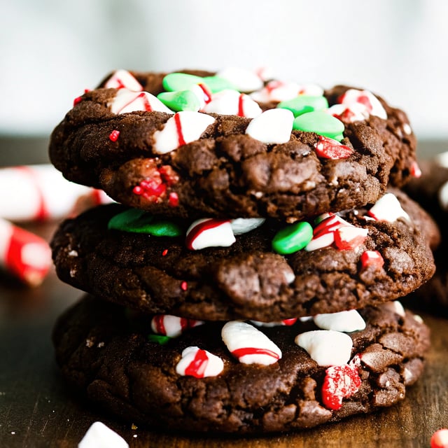Chocolate Peppermint Crunch Cookies