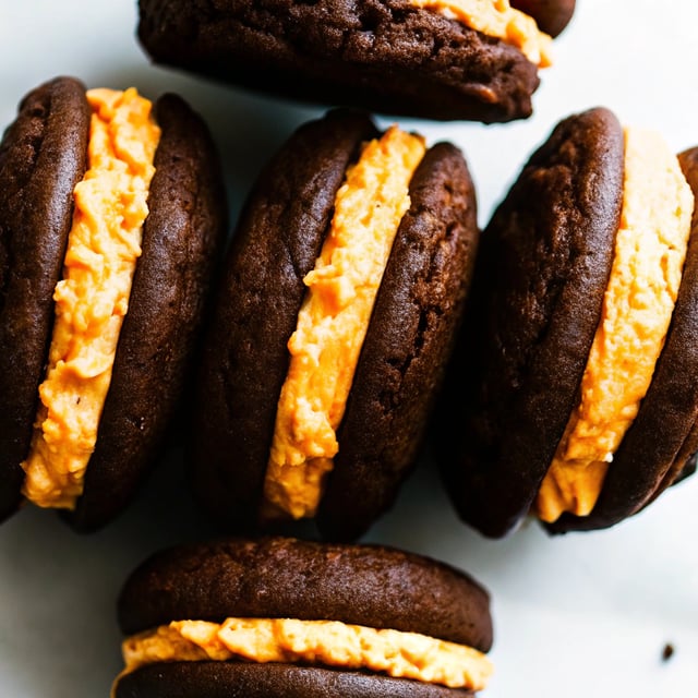 Chocolate Pumpkin Ice Cream Sandwiches