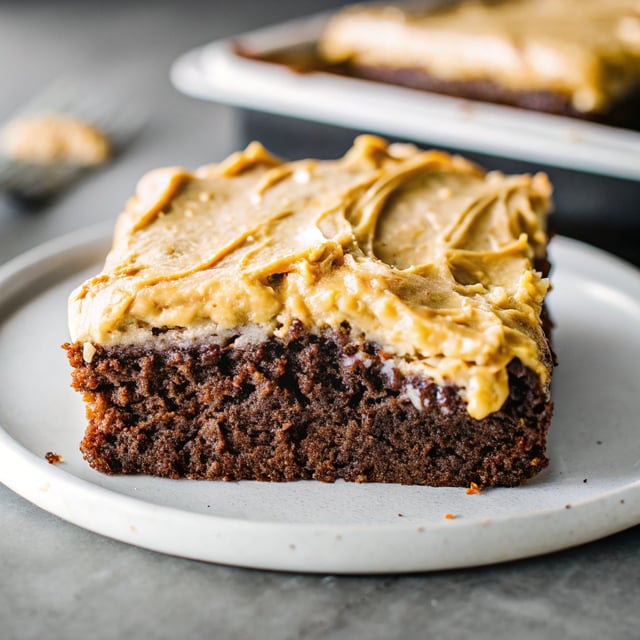 Chocolate Sheet Cake with Peanut Butter Frosting
