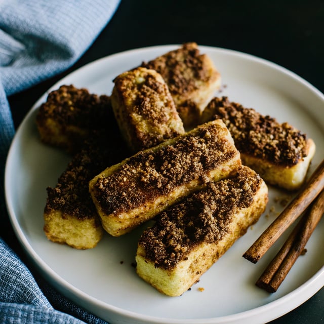 Cinnamon Streusel Baked French Toast Sticks