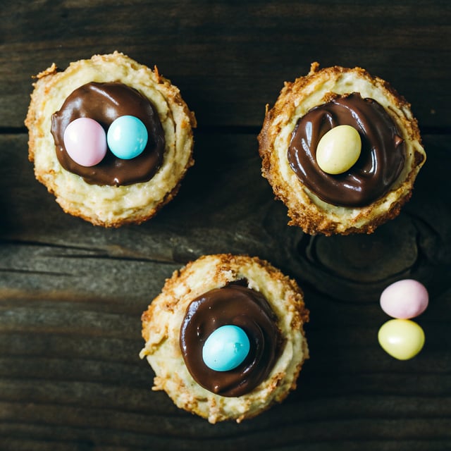 Coconut Macaroon Nutella Nests