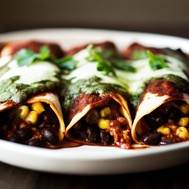 Corn and Zucchini Enchiladas