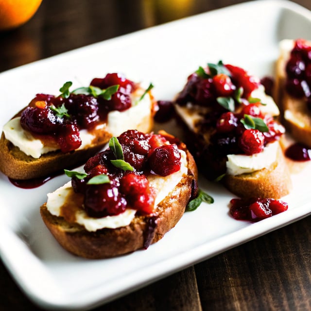 Cranberry Orange Brie Crostini