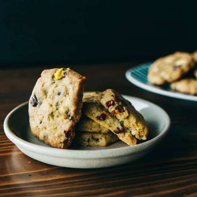 Cranberry Orange Pistachio Shortbread