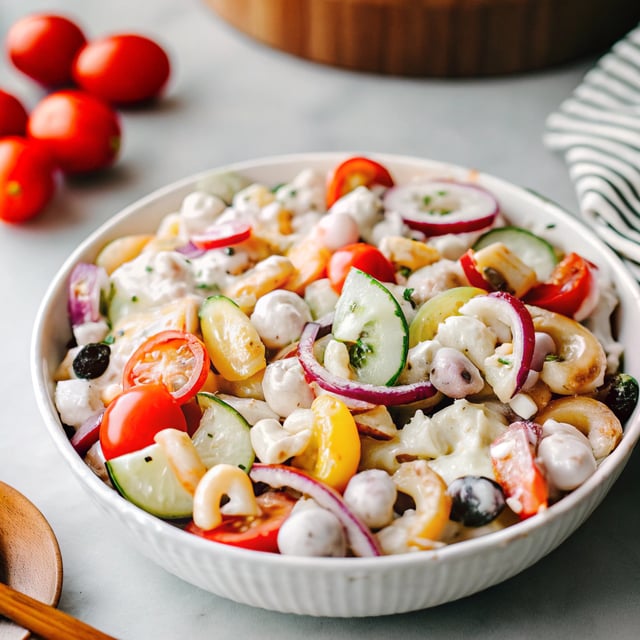 Creamy Greek Pasta Salad