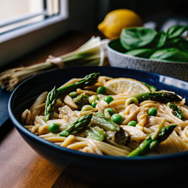 Creamy Lemon Spring Vegetable Pasta