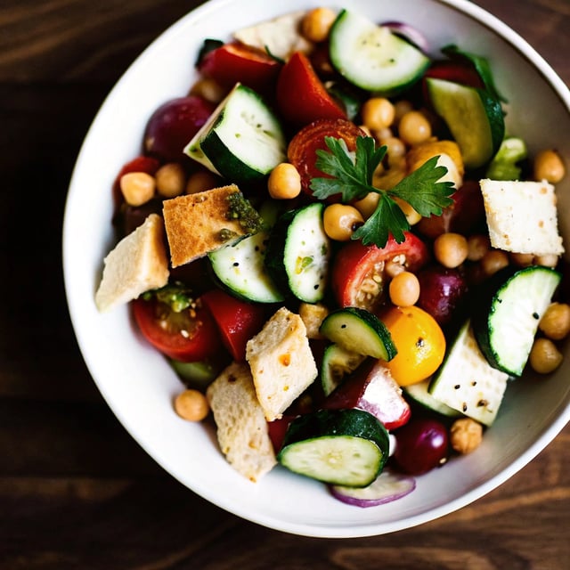 Cucumber, Chickpea, and Pita Salad