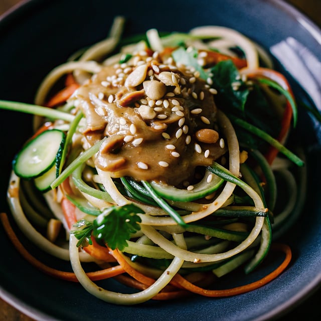 Cucumber Noodles with Peanut Sauce