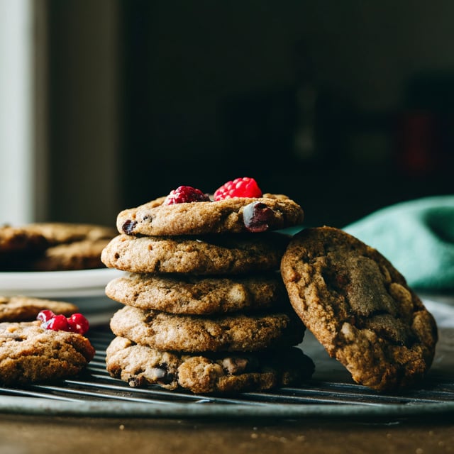 Dark Chocolate Raspberry Cookies