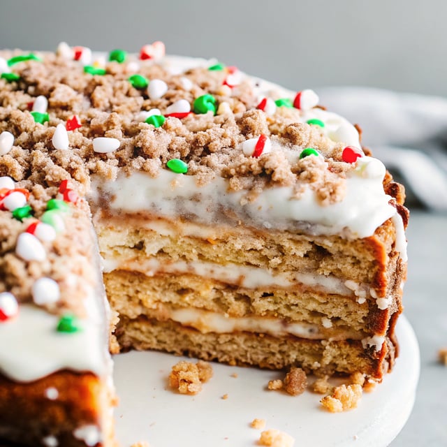 Eggnog White Chocolate Streusel Cake
