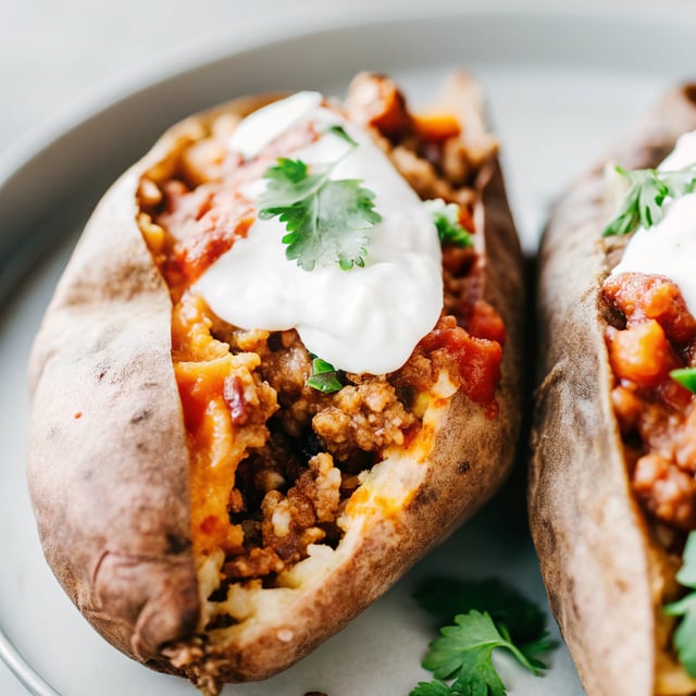 Enchilada Stuffed Sweet Potatoes