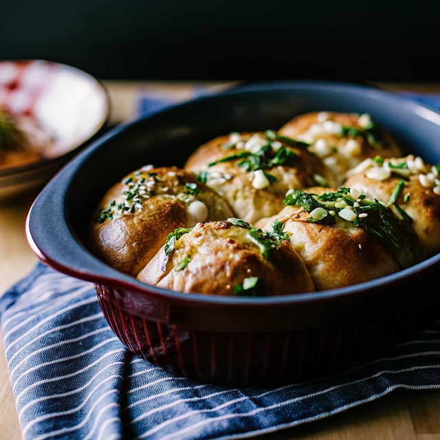 Garlic Herb Parker House Rolls