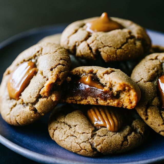 Ginger Molasses Rolo Cookies