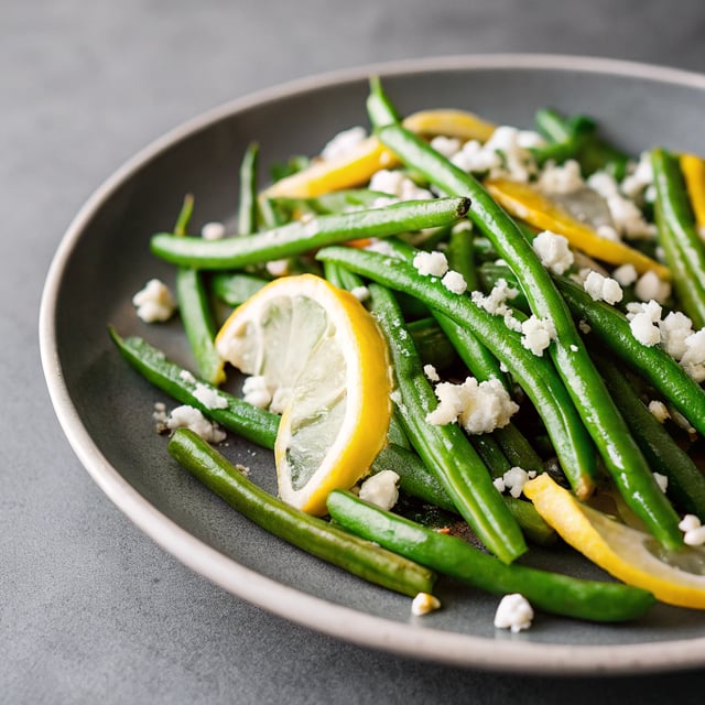 Green Beans with Lemon and Feta Cheese