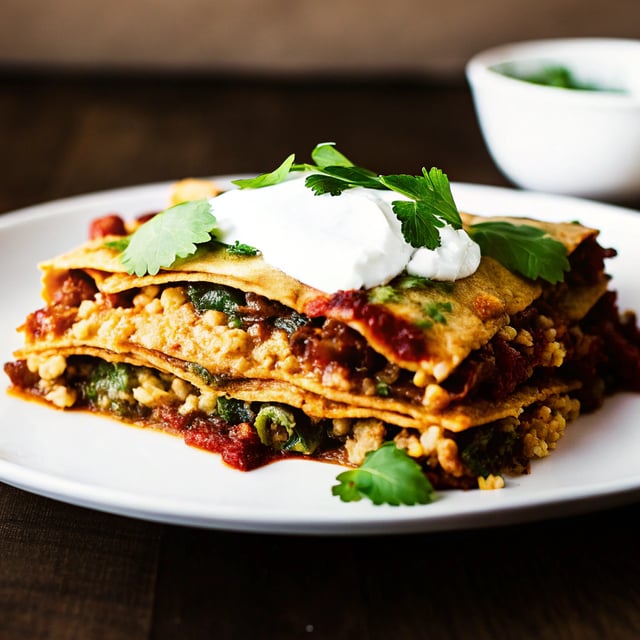 Green Chile Enchilada Quinoa Bake
