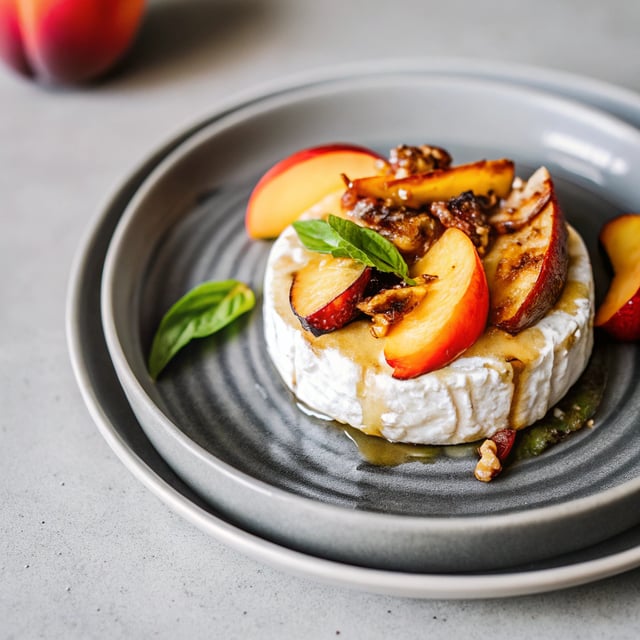 Grilled Brie with Peaches