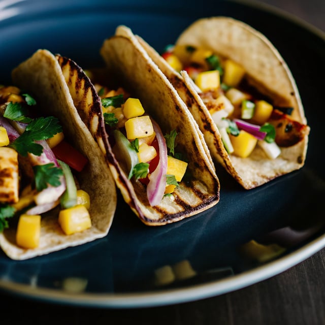 Grilled Halloumi Tacos with Mango Salsa