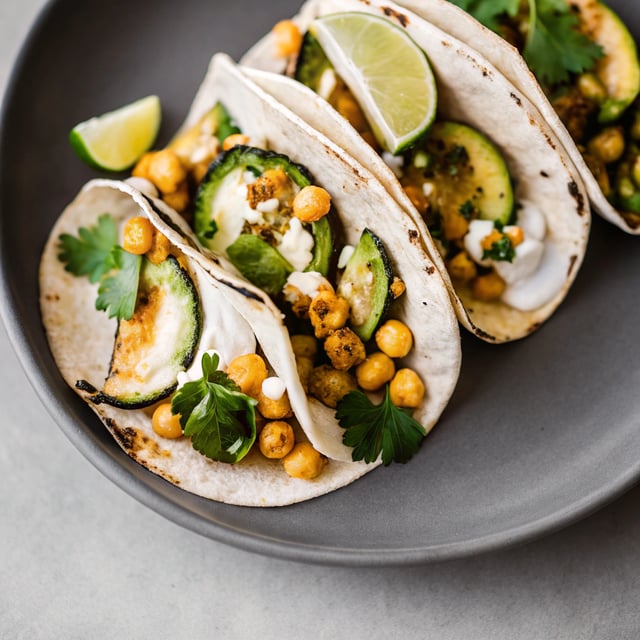 Grilled Zucchini Chickpea Tacos