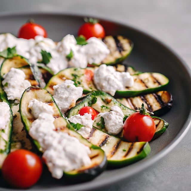 Grilled Zucchini Salad with Creamy Yogurt Feta Spread