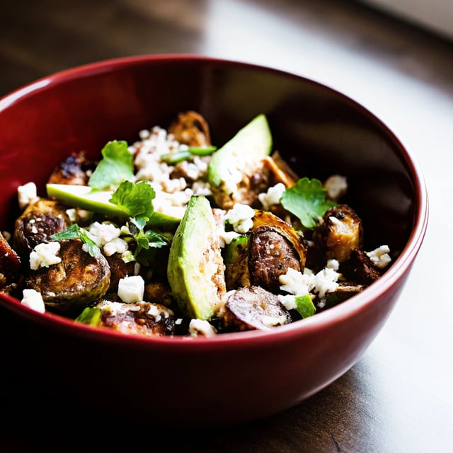Honey Lime Roasted Brussels Sprouts with Avocado