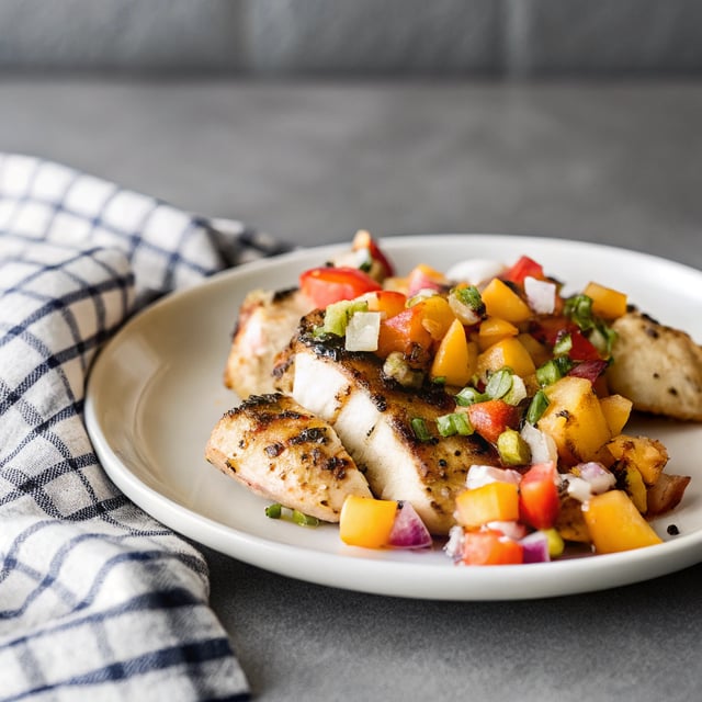 Hot Honey Chicken with Peach Pico de Gallo