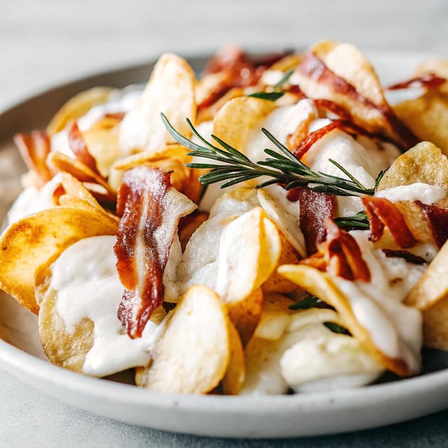 Kettle Chip Nachos with Bacon and Rosemary