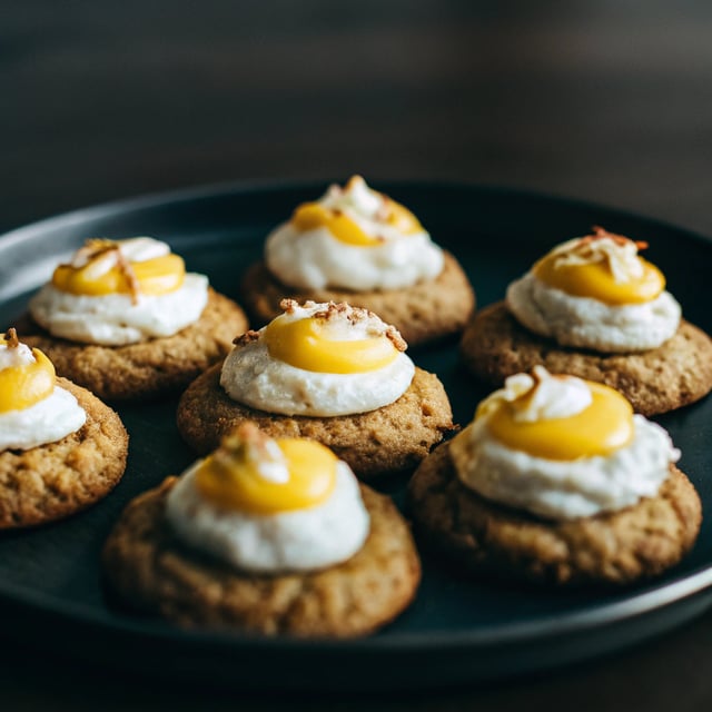 Lemon Cookies with Toasted Coconut Frosting