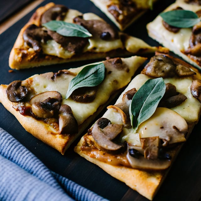 Mushroom Fontina Flatbread with Crispy Sage