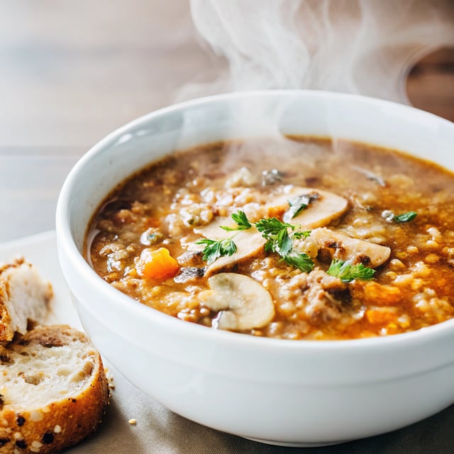 Mushroom Quinoa Soup