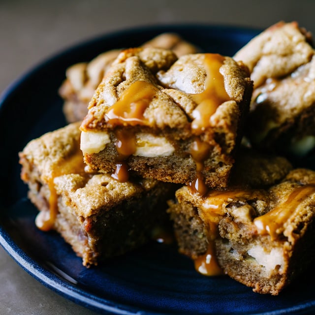 Ooey Gooey Caramel Pumpkin Blondies