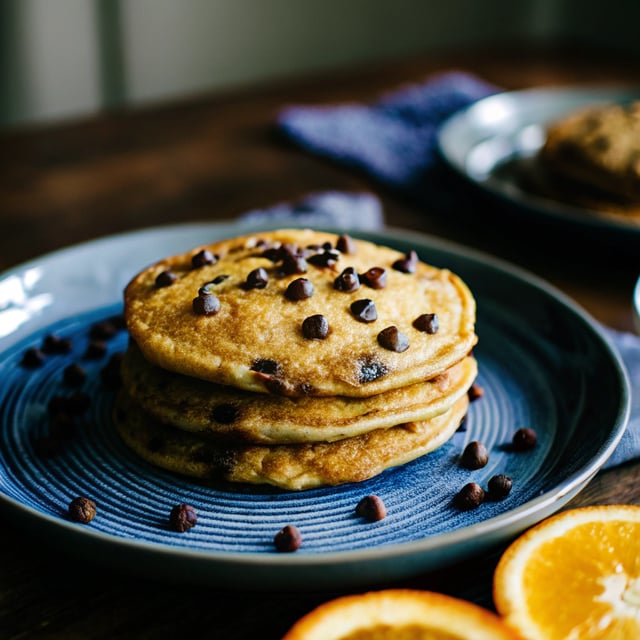 Orange Ricotta Chocolate Chip Pancakes