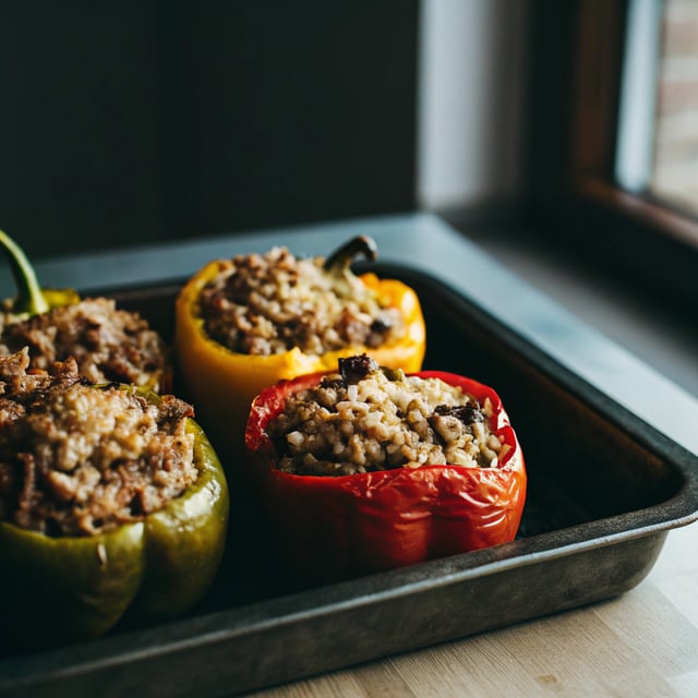 Orzo Stuffed Peppers
