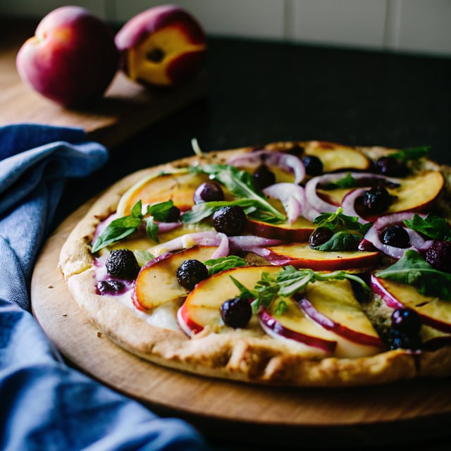 Peach Brie Flatbread