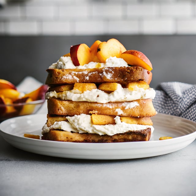Peaches and Cream Stuffed French Toast