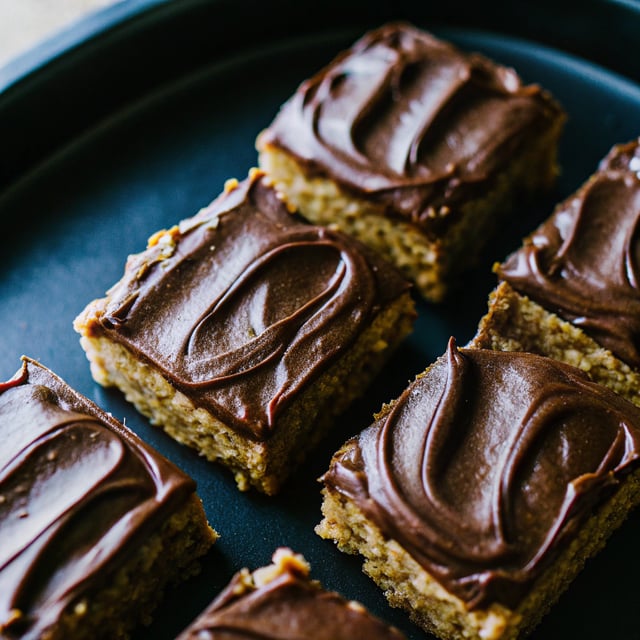 Peanut Butter Oatmeal Bars with Chocolate Frosting