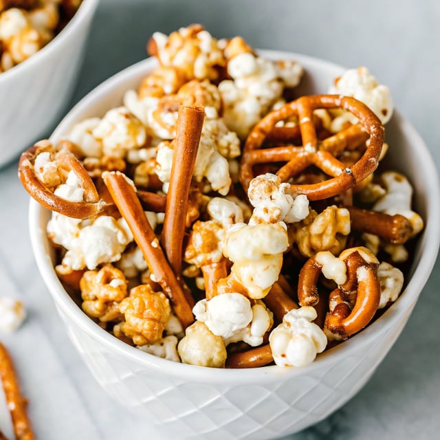 Peanut Butter Pretzel Caramel Popcorn