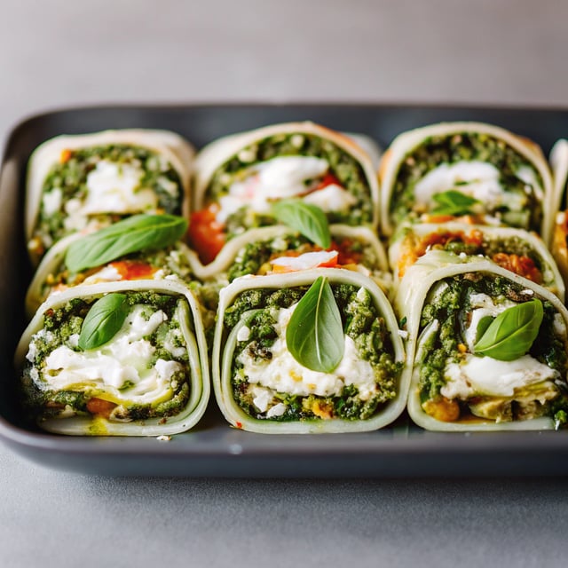 Pesto Lasagna Roll Ups