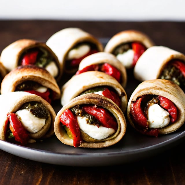 Pesto, Roasted Red Pepper, and Cheese Crescent Rolls