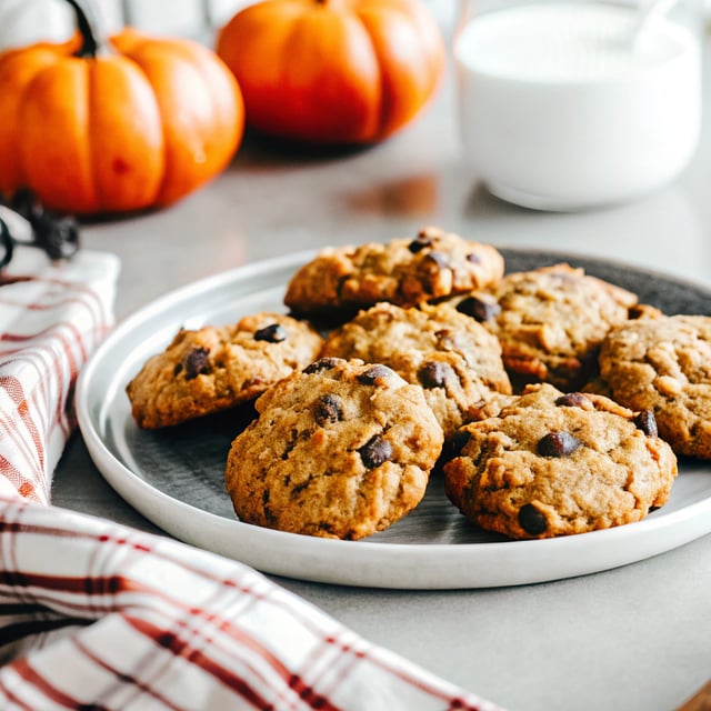 Pumpkin Oatmeal Chocolate Chip Cookies