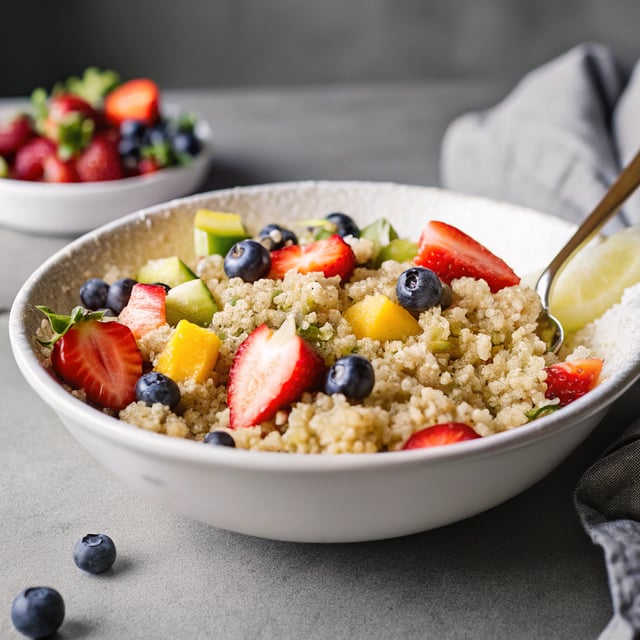 Quinoa Fruit Salad with Honey Lime Dressing