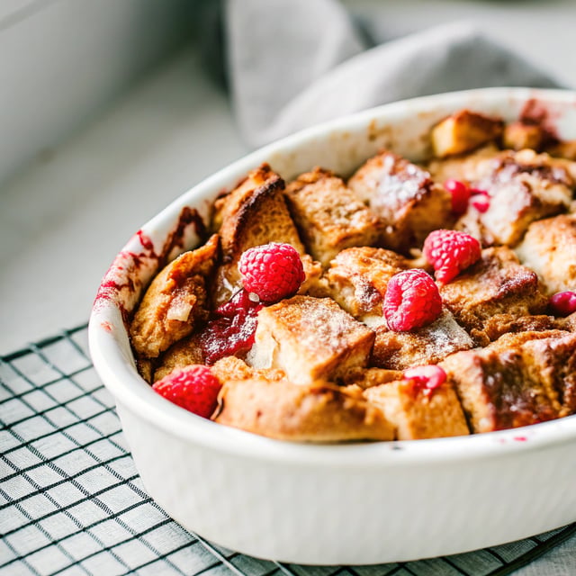 Raspberry Bread Pudding
