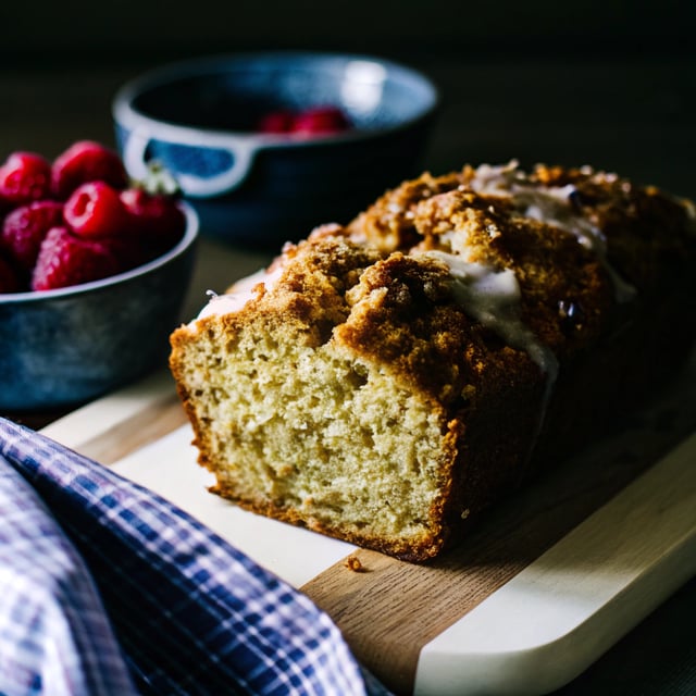 Raspberry Coconut Cake with Coconut Streusel